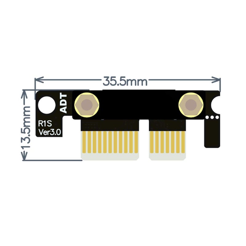 ADT-Link Dual 90Degree Right Angle PCIe 3.0 x1 to x1 Extension Cable R11SL-TL 8G/BPS High Speed PCI Express 1x Riser Card Ribbon Extender - Image 2